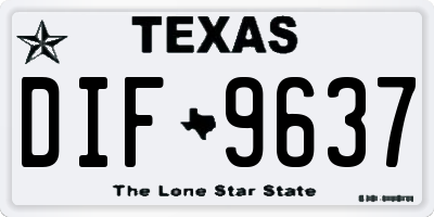 TX license plate DIF9637