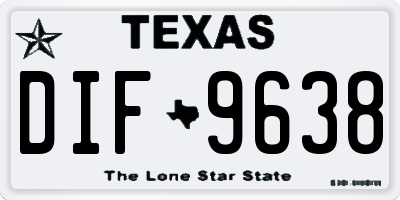 TX license plate DIF9638