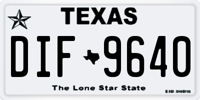 TX license plate DIF9640