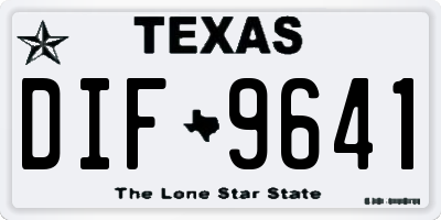 TX license plate DIF9641