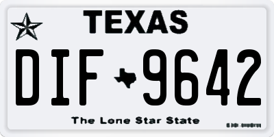 TX license plate DIF9642