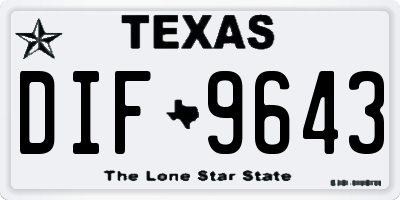 TX license plate DIF9643