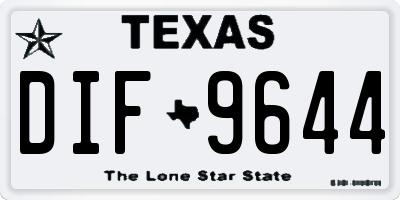 TX license plate DIF9644