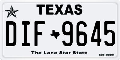 TX license plate DIF9645