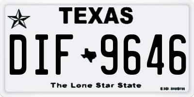 TX license plate DIF9646