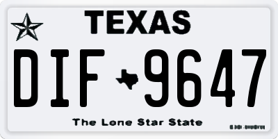 TX license plate DIF9647