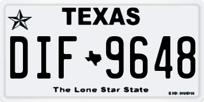 TX license plate DIF9648