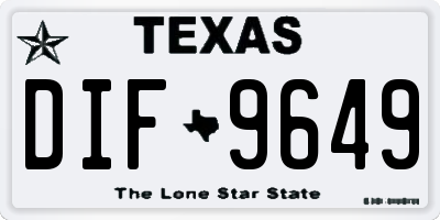 TX license plate DIF9649