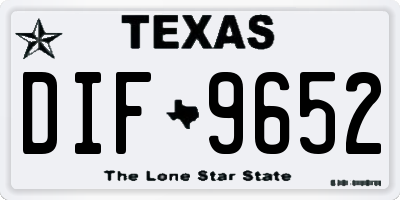 TX license plate DIF9652