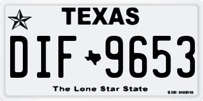 TX license plate DIF9653