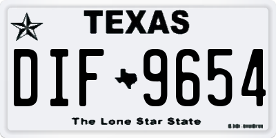 TX license plate DIF9654