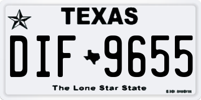 TX license plate DIF9655