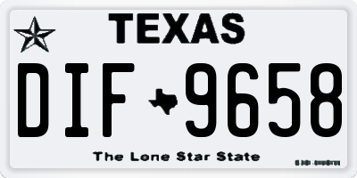 TX license plate DIF9658
