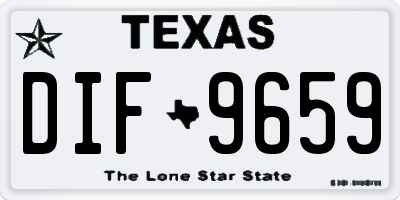 TX license plate DIF9659