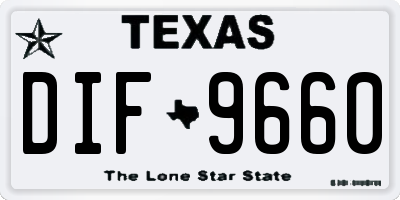 TX license plate DIF9660