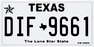 TX license plate DIF9661