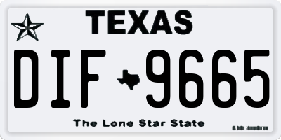TX license plate DIF9665