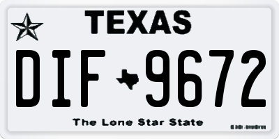 TX license plate DIF9672