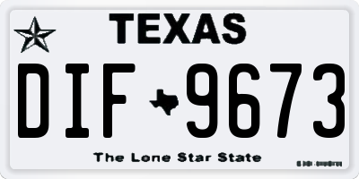 TX license plate DIF9673