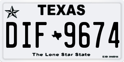 TX license plate DIF9674