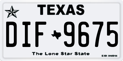 TX license plate DIF9675