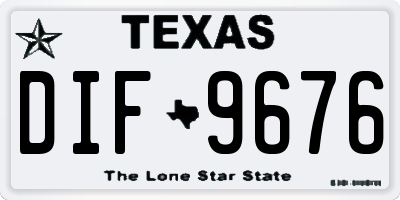 TX license plate DIF9676