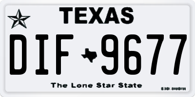TX license plate DIF9677