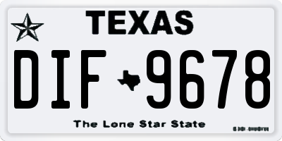 TX license plate DIF9678