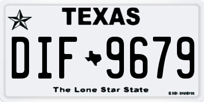 TX license plate DIF9679