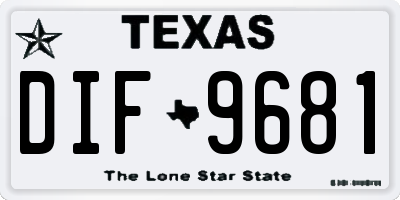 TX license plate DIF9681
