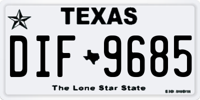 TX license plate DIF9685