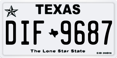 TX license plate DIF9687