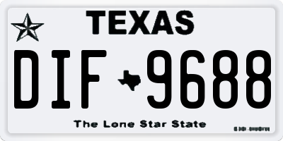 TX license plate DIF9688