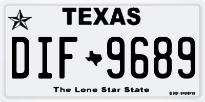 TX license plate DIF9689