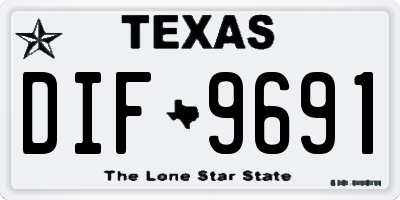 TX license plate DIF9691