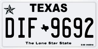 TX license plate DIF9692