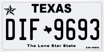 TX license plate DIF9693