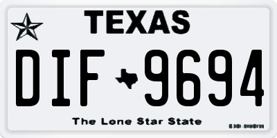TX license plate DIF9694