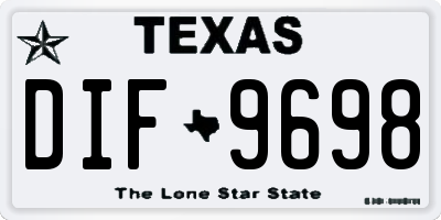 TX license plate DIF9698
