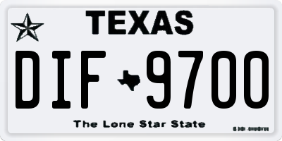 TX license plate DIF9700
