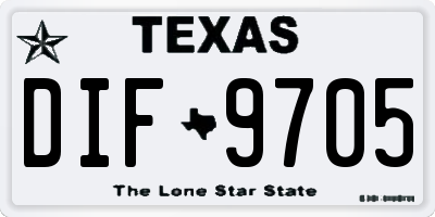 TX license plate DIF9705