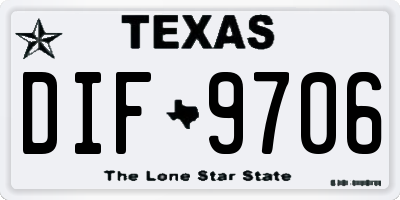 TX license plate DIF9706