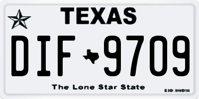 TX license plate DIF9709