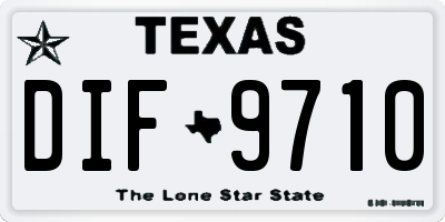 TX license plate DIF9710