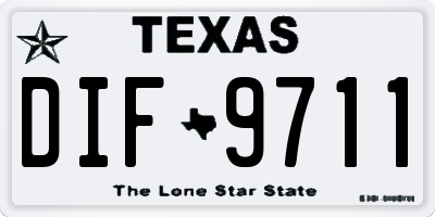 TX license plate DIF9711