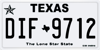 TX license plate DIF9712