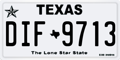 TX license plate DIF9713