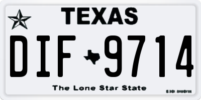 TX license plate DIF9714