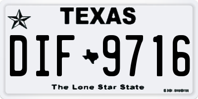 TX license plate DIF9716