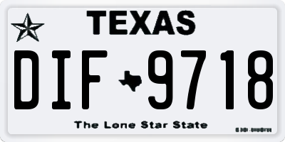 TX license plate DIF9718